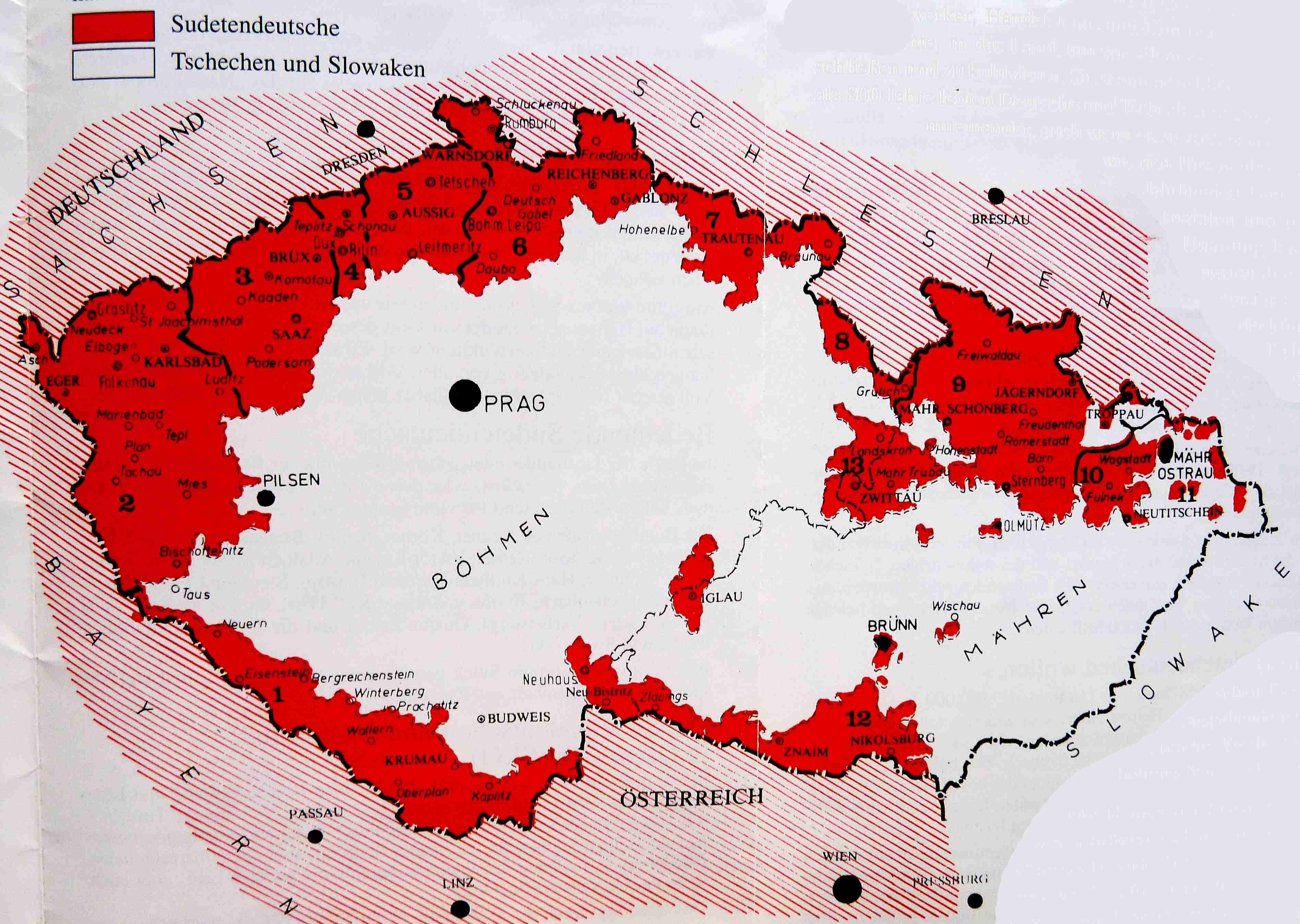 Deutschsprachige Gebiete = rot
